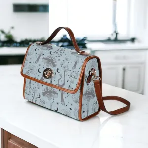 Witch Canvas Satchel bag, Dark Faecore Witchcore Cross Body purse, Canvas Witch Handbag, Mystical Fairy Mushrooms Boho Purse