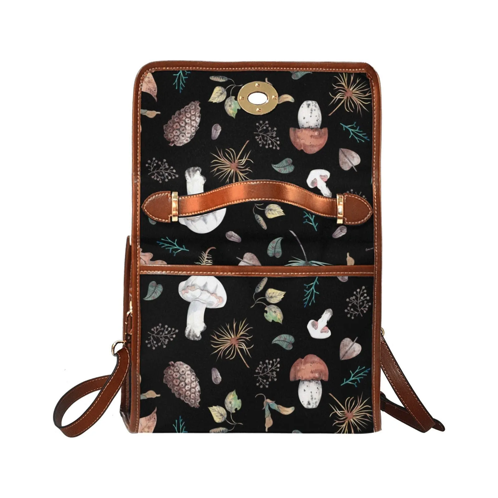 Witch Canvas Satchel bag, Dark Faecore Witchcore Cross Body purse, Canvas Witch Handbag, Mystical Fairy Mushrooms Boho Purse