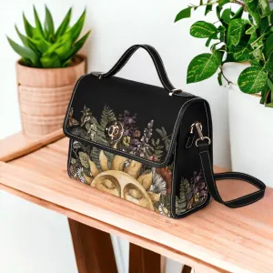 Witch Canvas Satchel bag, Dark Faecore Witchcore Cross Body purse, Canvas Witch Handbag, Mystical Fairy Mushrooms Boho Purse