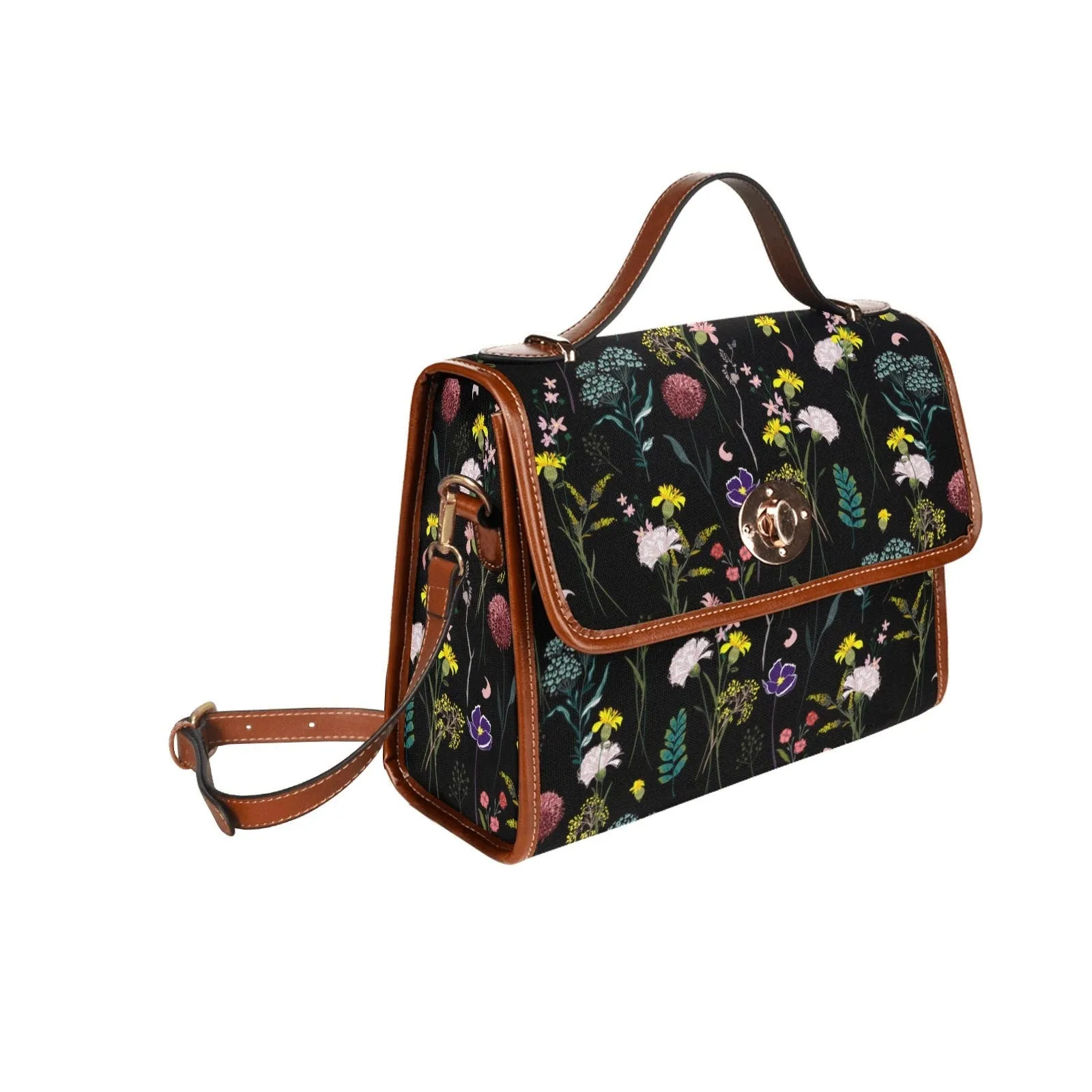 Witch Canvas Satchel bag, Dark Faecore Witchcore Cross Body purse, Canvas Witch Handbag, Mystical Fairy Mushrooms Boho Purse