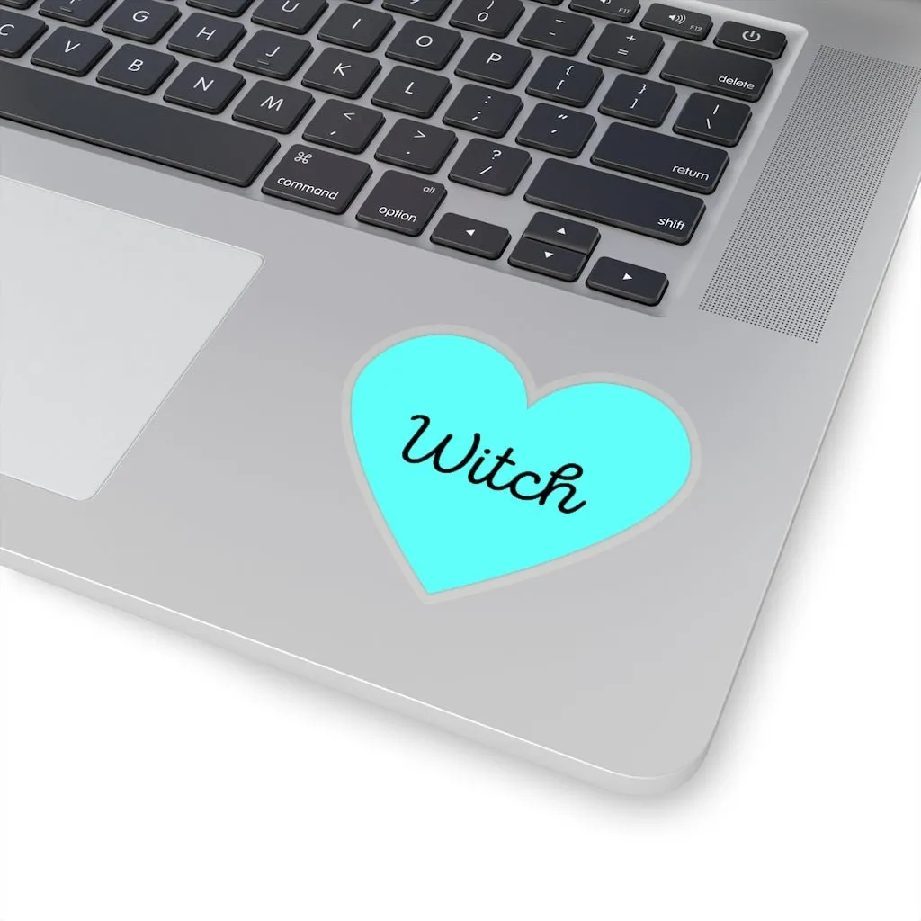 Witch Heart Sticker - Aqua
