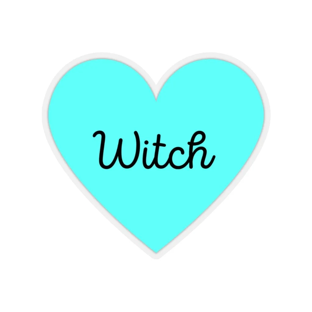 Witch Heart Sticker - Aqua