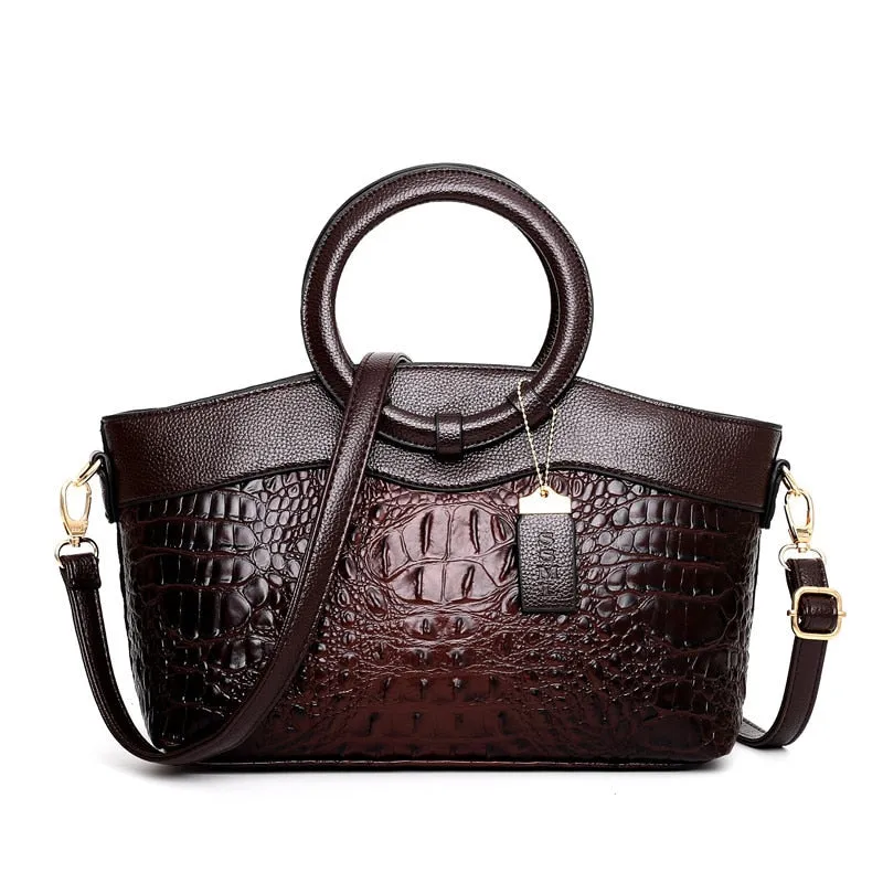 Women Luxury Handbags Women Bags Designer Crossbody Bags Female Crocodile Leather Handbag Ladies Shoulder Bag Tote Retro Handbag