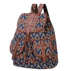 Women's Ethnic Style Retro Pattern Canvas Fashion Backpacks