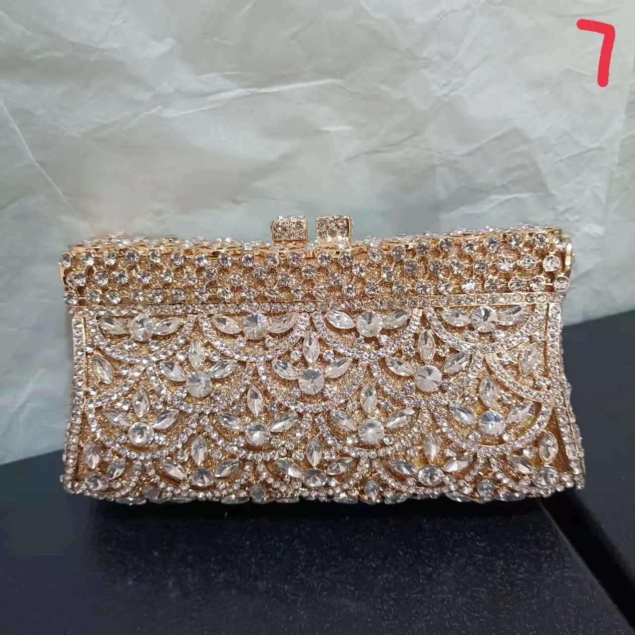 XIYUAN Women Rhinestones Clutch Purse Red Minaudiere Bag For Party Wedding Crystal Evening Bags Handbag Bridal Clutches Bag Lady