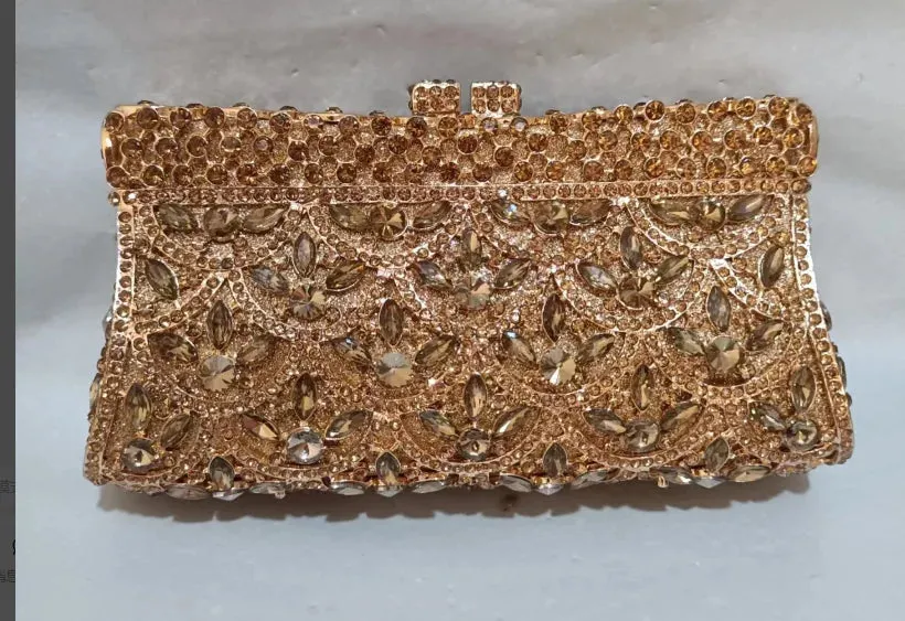 XIYUAN Women Rhinestones Clutch Purse Red Minaudiere Bag For Party Wedding Crystal Evening Bags Handbag Bridal Clutches Bag Lady