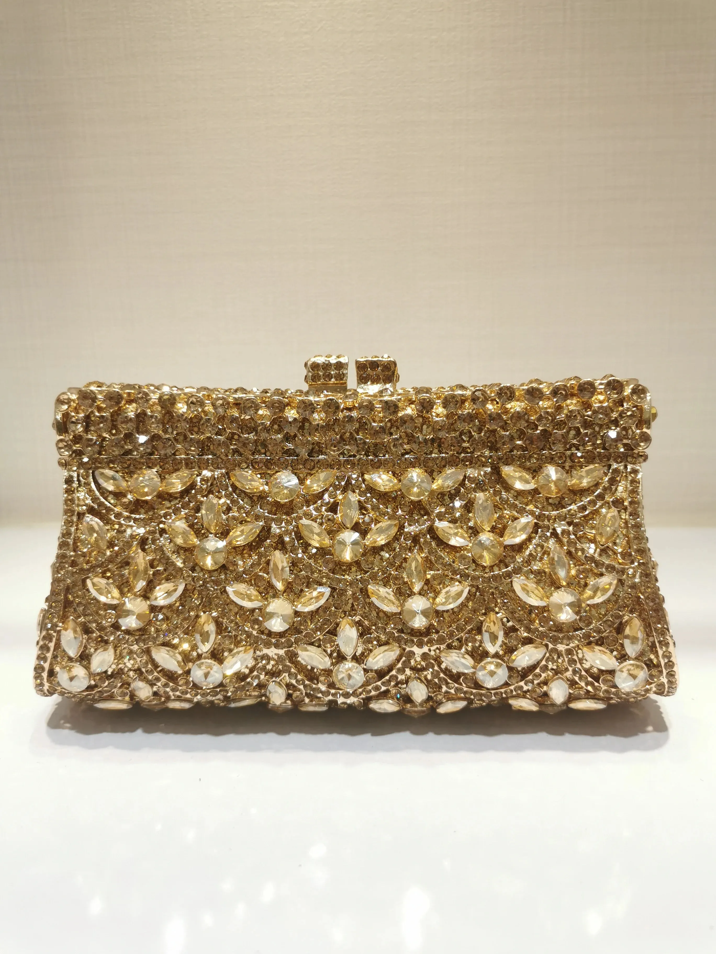 XIYUAN Women Rhinestones Clutch Purse Red Minaudiere Bag For Party Wedding Crystal Evening Bags Handbag Bridal Clutches Bag Lady