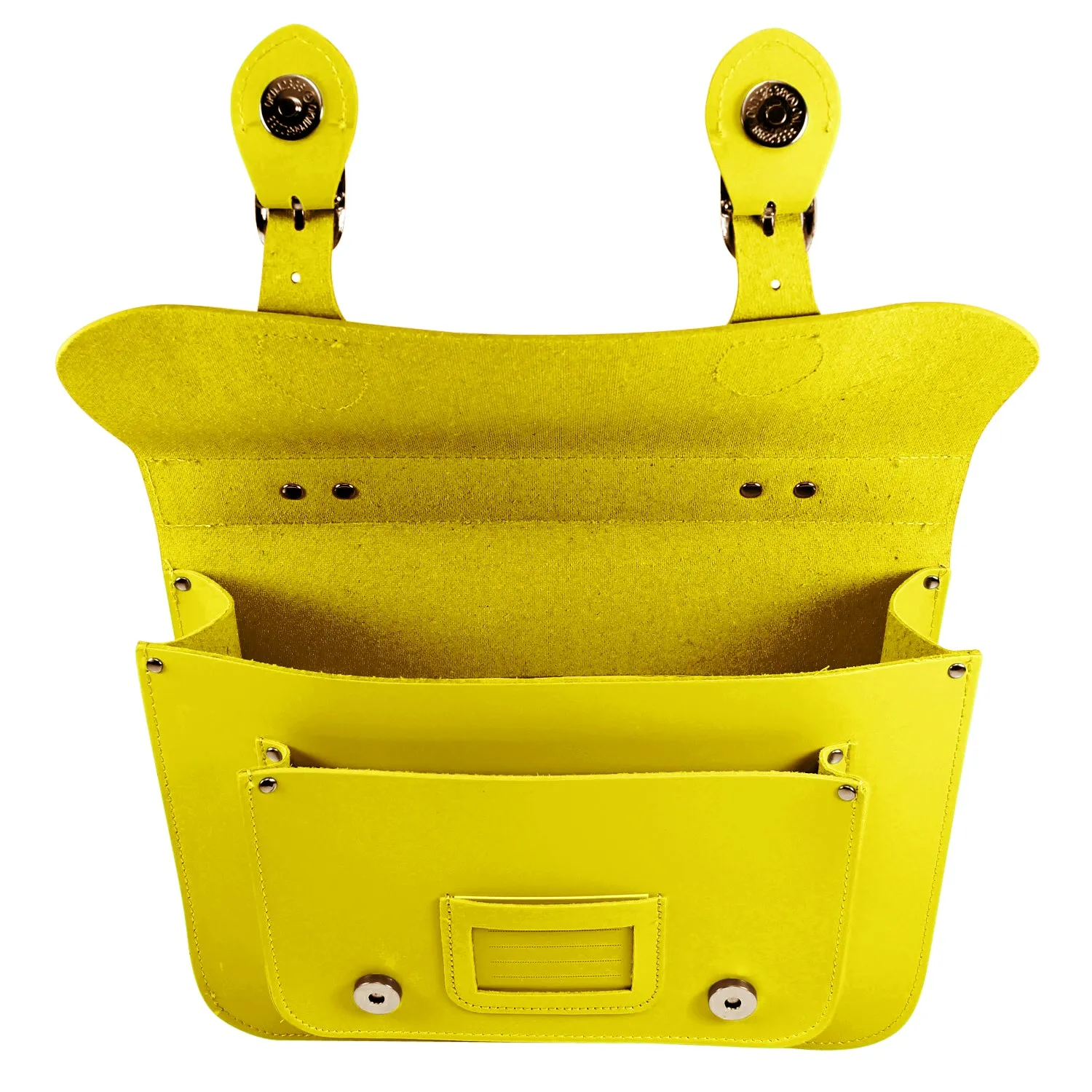 Yellow School Satchel Style Bag in Bonded Leather - Medium