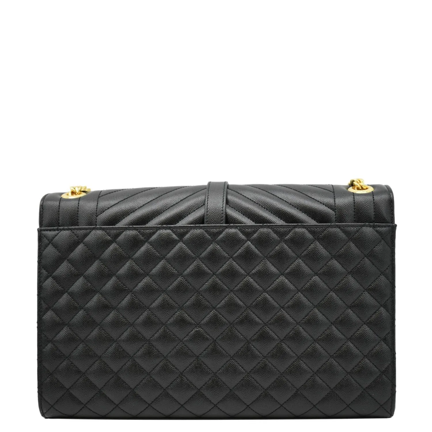 YVES SAINT LAURENT Envelope Large Mix Matelasse Leather Wallet Black