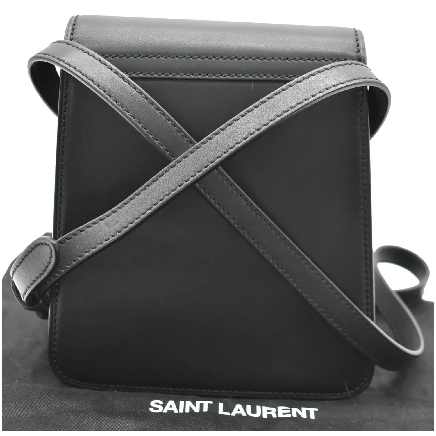 YVES SAINT LAURENT Kaia North/South Leather Satchel Bag Black