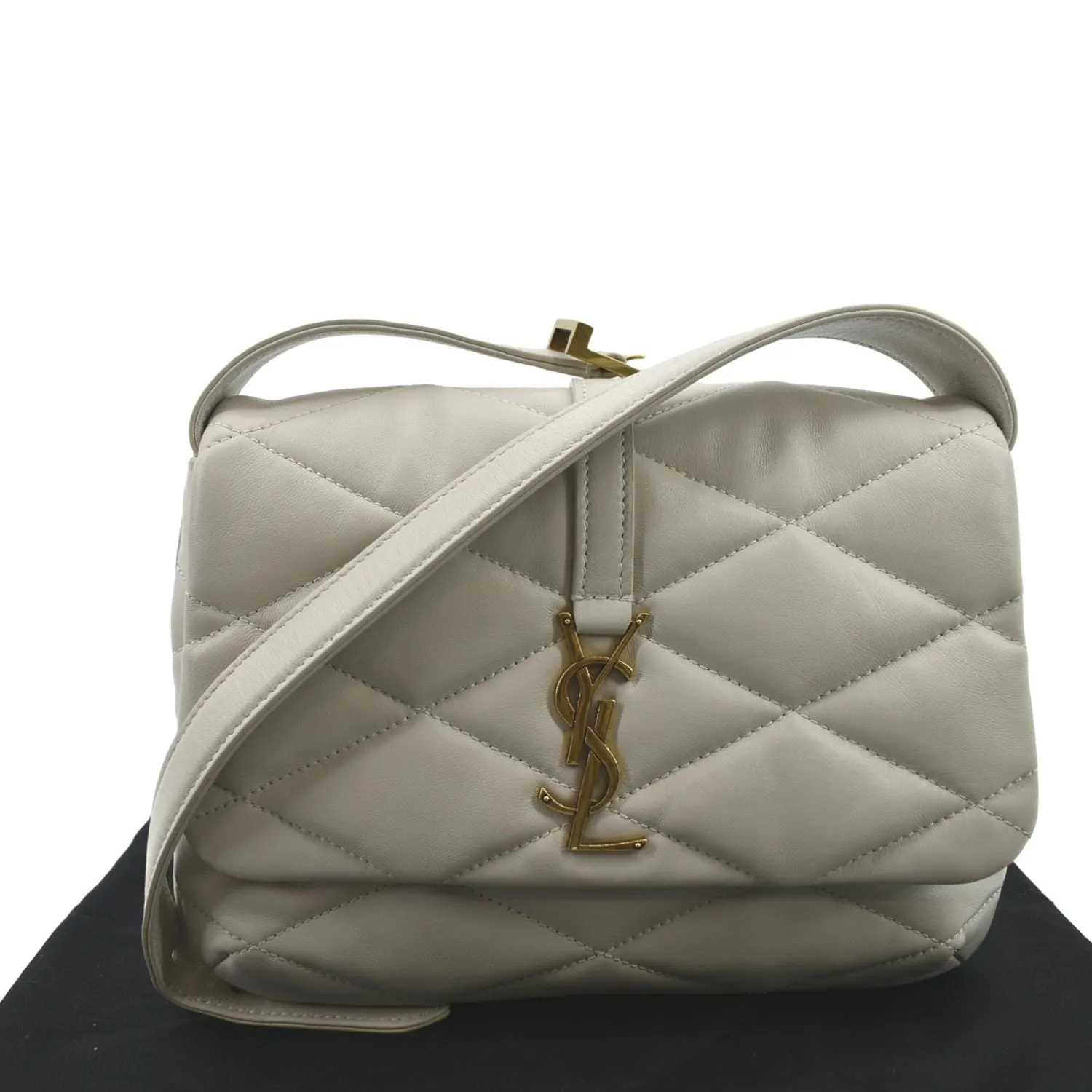 YVES SAINT LAURENT LE 57 Quilted Lambskin Leather Hobo Bag Antique Vintage