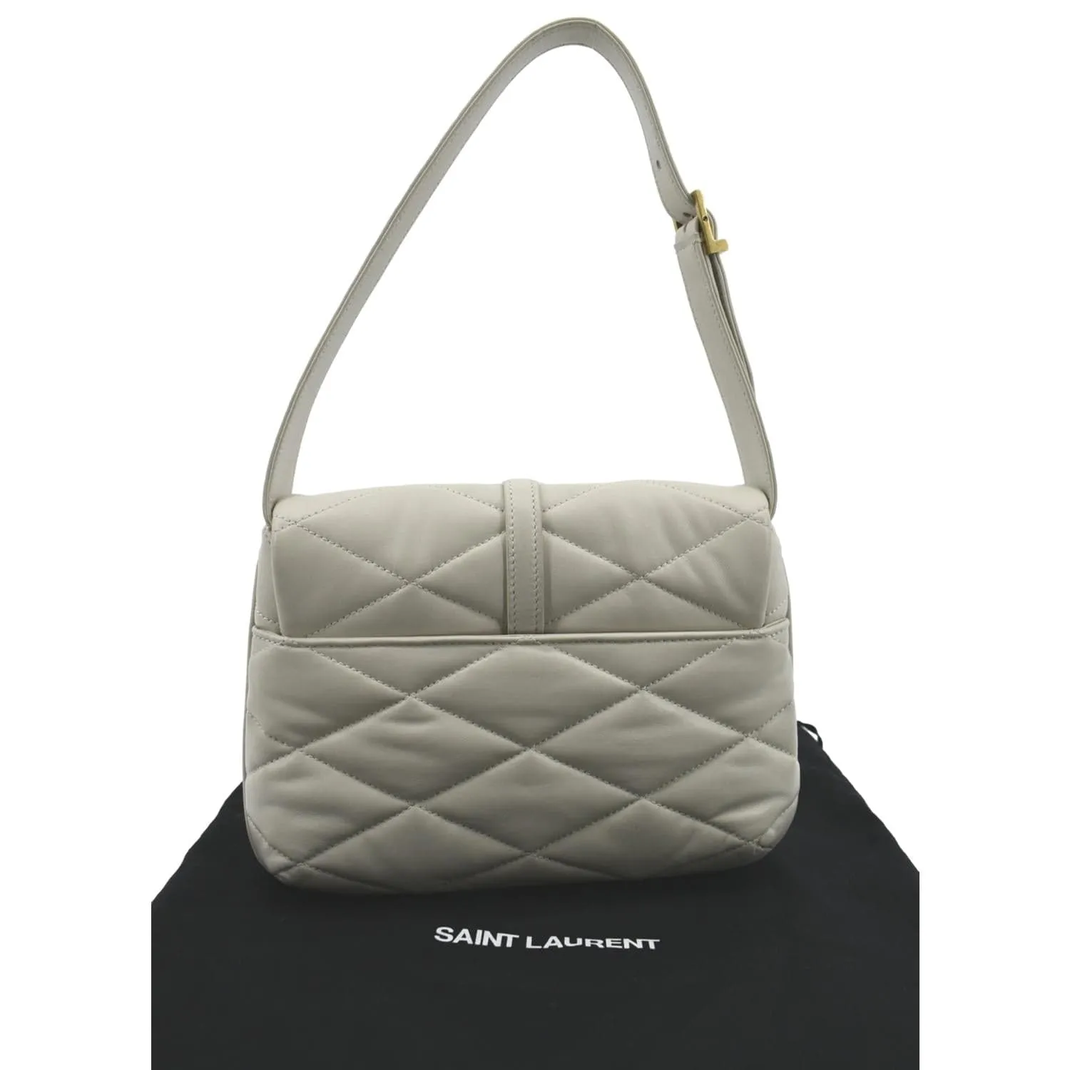 YVES SAINT LAURENT LE 57 Quilted Lambskin Leather Hobo Bag Antique Vintage