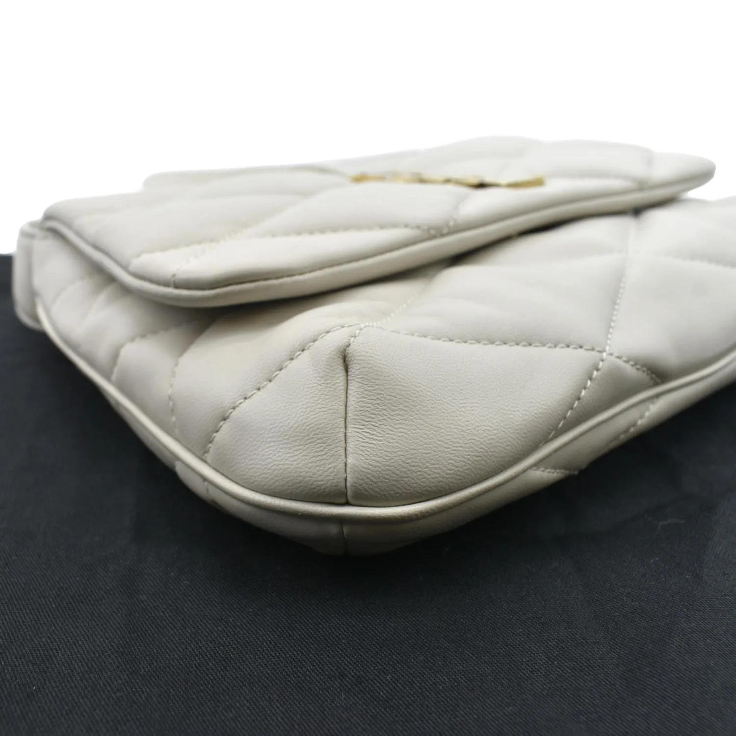 YVES SAINT LAURENT LE 57 Quilted Lambskin Leather Hobo Bag Antique Vintage