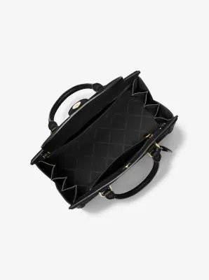 Zoe Medium Pebbled Leather Satchel