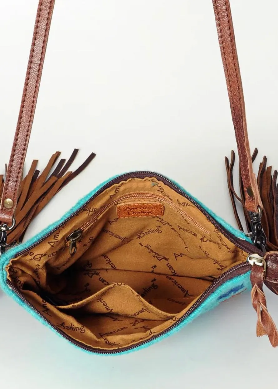 Zoe Saddle Blanket Crossbody Bag in Blue