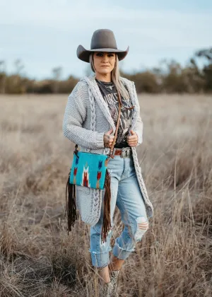 Zoe Saddle Blanket Crossbody Bag in Blue