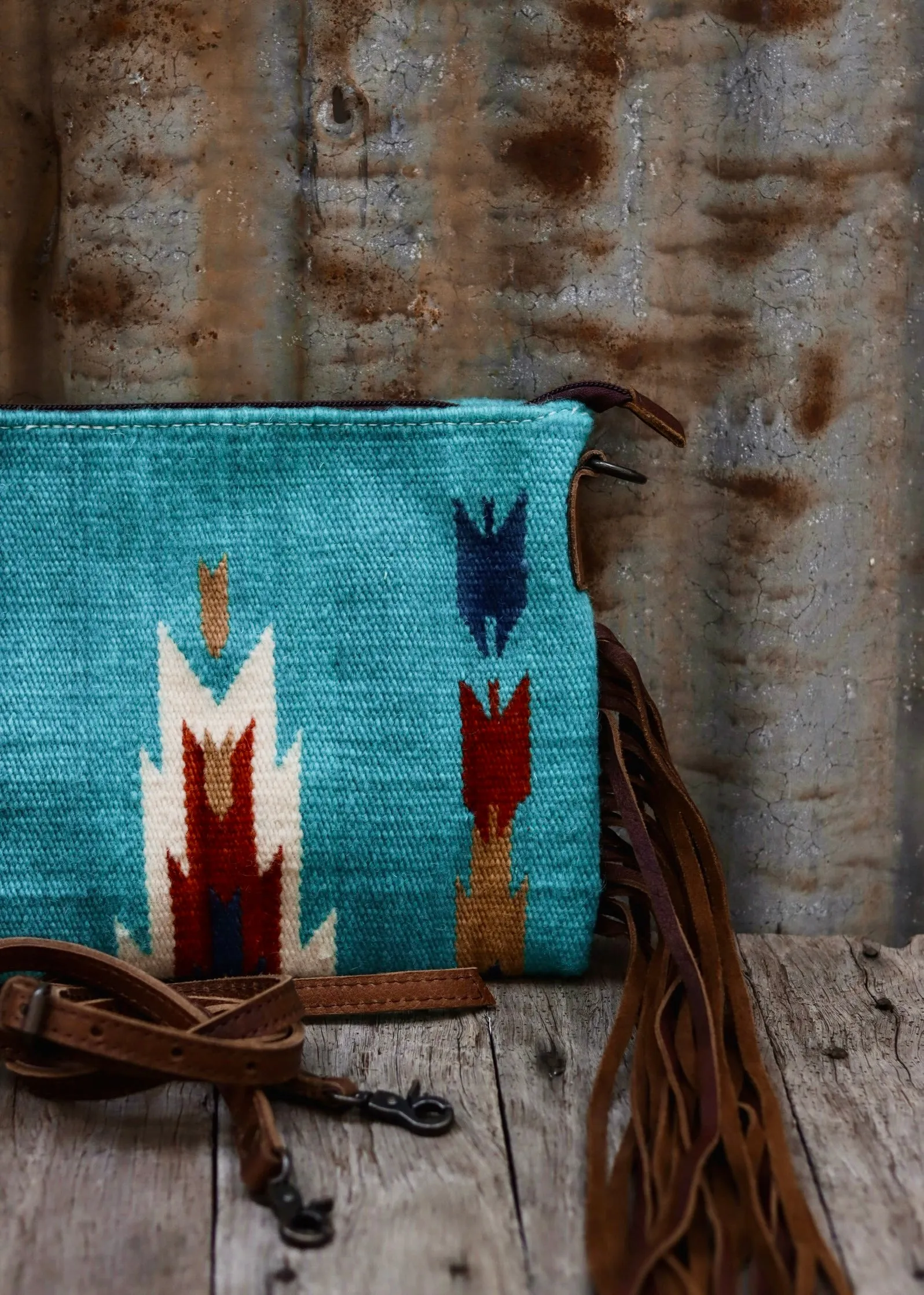 Zoe Saddle Blanket Crossbody Bag in Blue