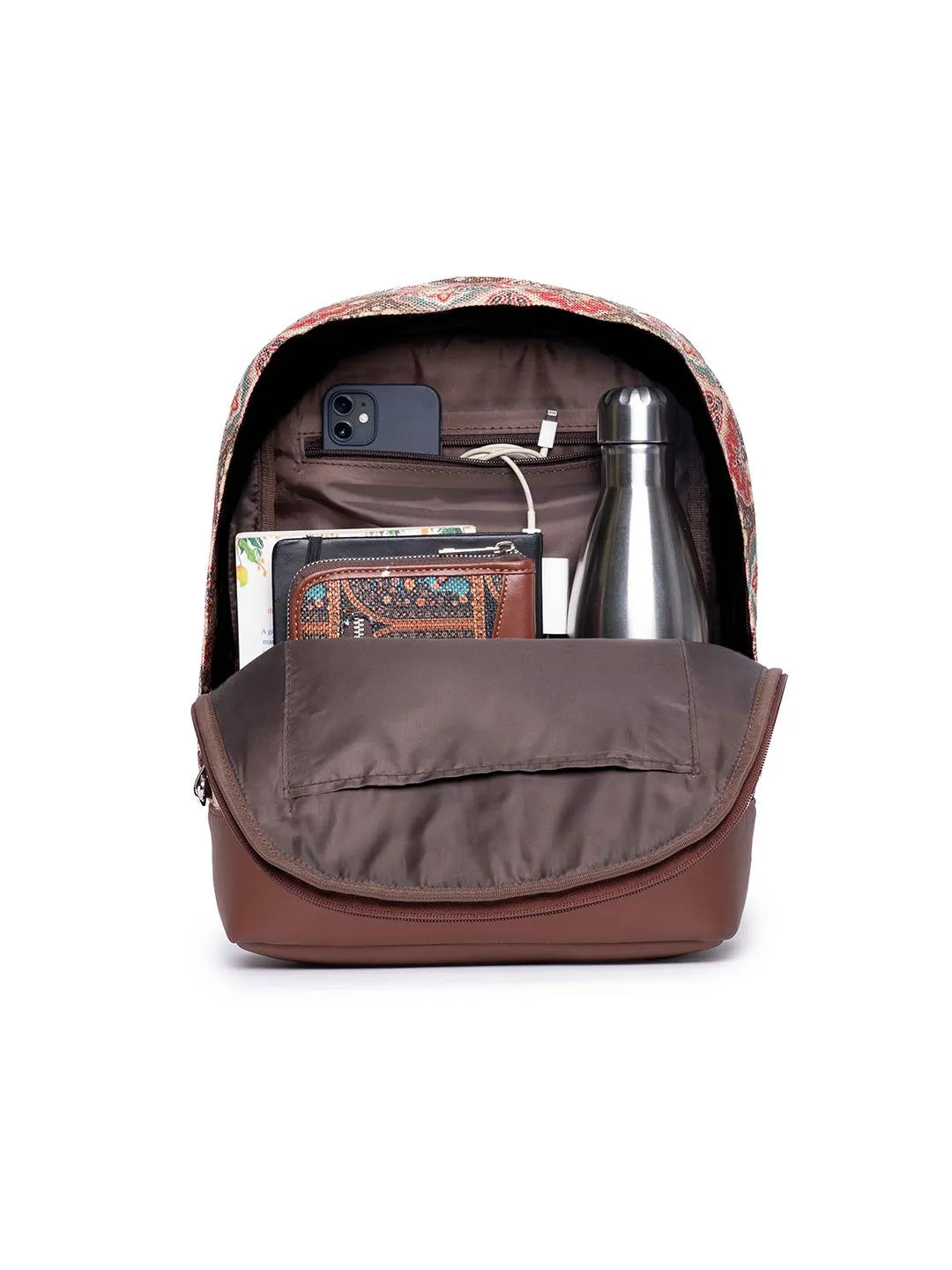 ZOUK Ethnic Printed Fabric Dome Backpack